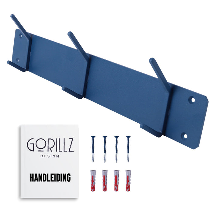 Gorillz Mystiek Three - Wandkapstok - 6 Kapstok haken - Blauw