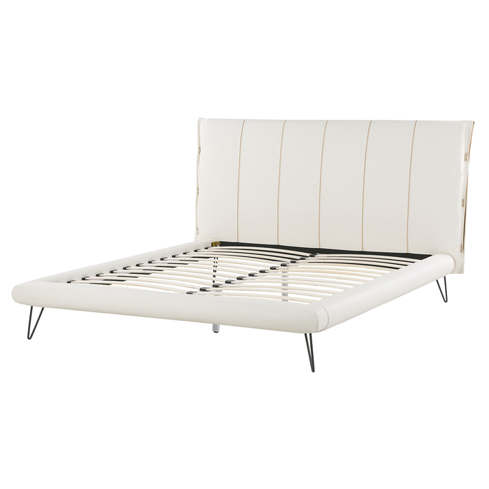 Beliani-BETIN-Slaapkamerset-Lichtbeige-160 x 200 cm-Kunstleer