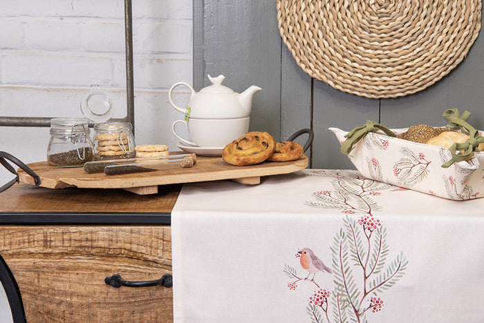 Clayre & Eef Broodmand  35x35x8 cm Beige Groen Katoen Dennentak Cadeau