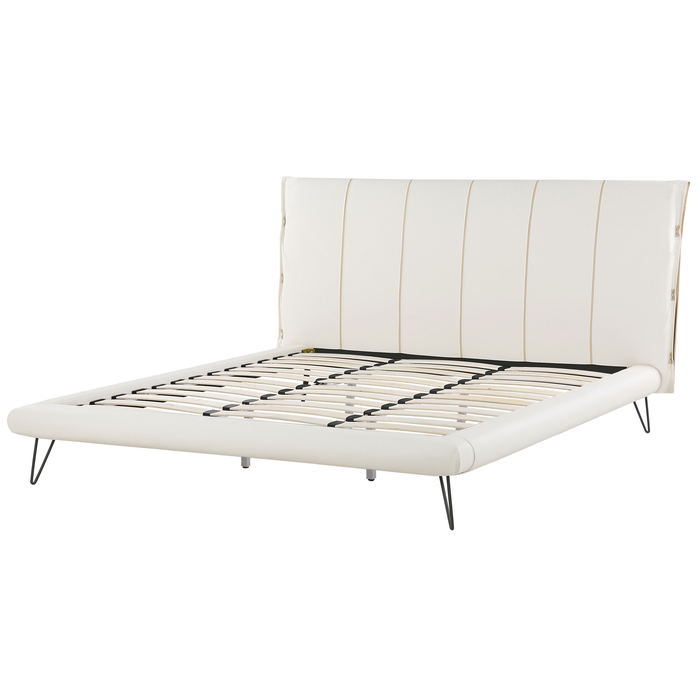 Beliani-BETIN-Slaapkamerset-Lichtbeige-180 x 200 cm-Kunstleer