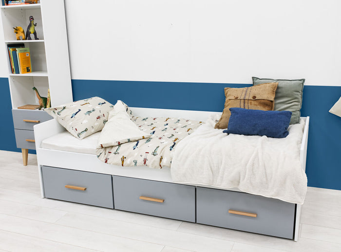 Bopita Emma bedbank 90x200 (excl. bodem) - Wit|Grijs