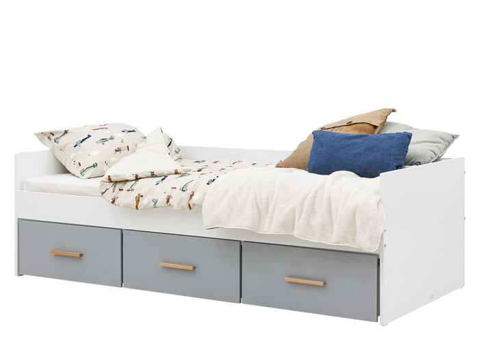 Bopita Emma bedbank 90x200 (excl. bodem) - Wit|Grijs