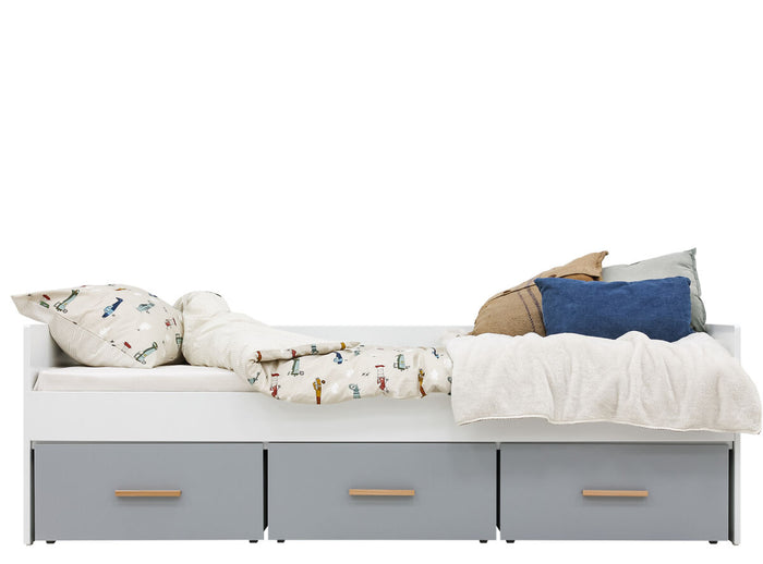Bopita Emma bedbank 90x200 (excl. bodem) - Wit|Grijs