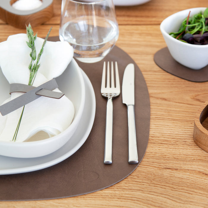 LIND DNA Nupo Double Curve Placemat Dubbelzijdig 1 st. - black/brown