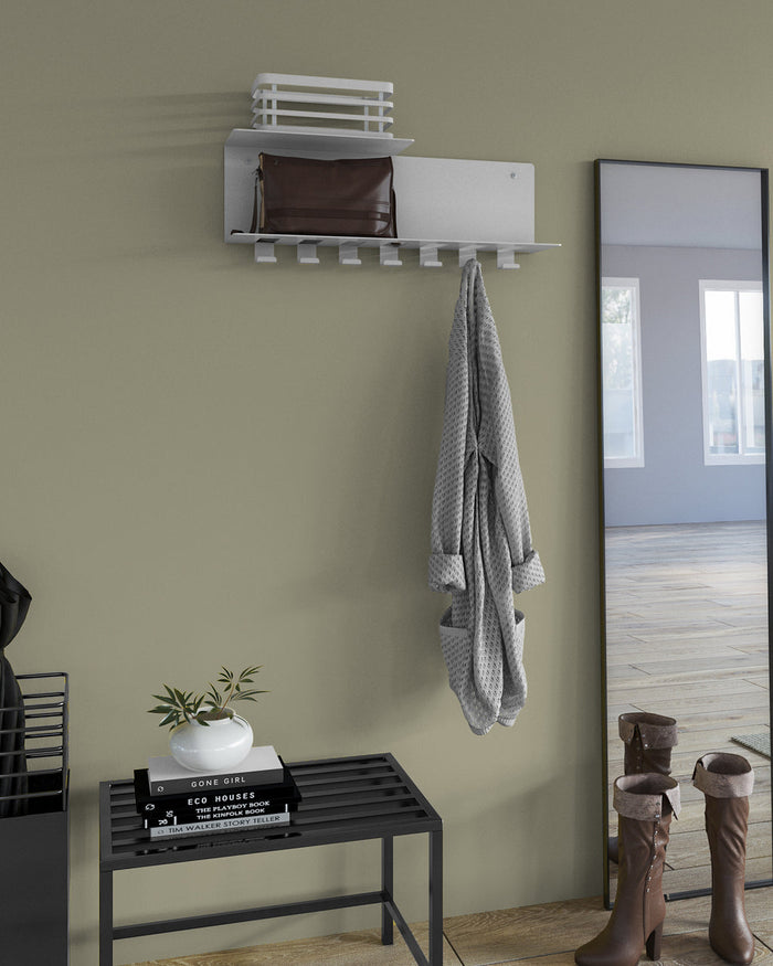 Gorillz Plenck - Wandkapstok met Hoedenplank - Kapstok - Wit