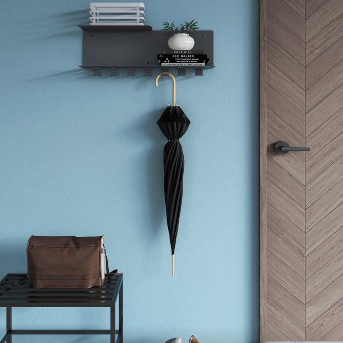 Gorillz Plenck - Wandkapstok met Hoedenplank - Kapstok - Zwart