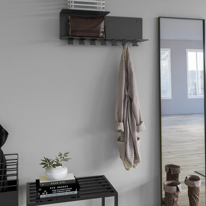 Gorillz Plenck - Wandkapstok met Hoedenplank - Kapstok - Zwart