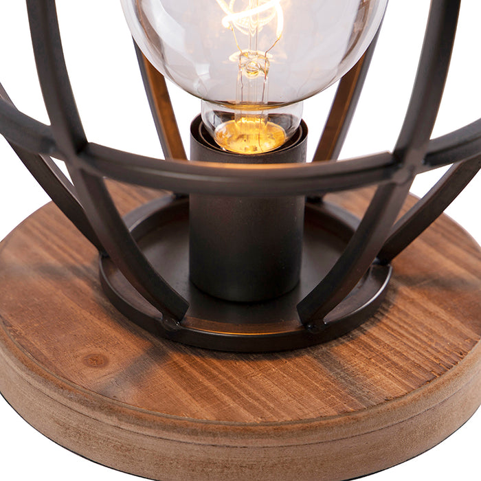 QAZQA Tafellamp arthur - Zwart - Industrieel - D 25cm