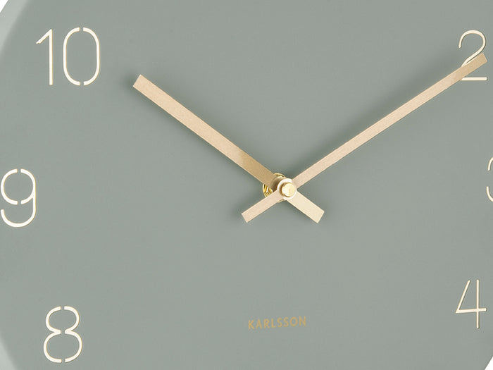 Karlsson - Wandklok Charm Engraved Numbers Small - Jungle groen- Ø30cm
