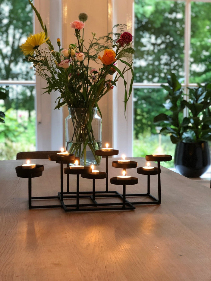 LOFT42 Shine Kandelaar - 11 Kaarsen - Metaal - Mat Zwart - 47x32x15