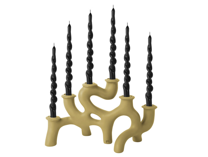 present time Kandelaar Swirls Large - Latte Brown