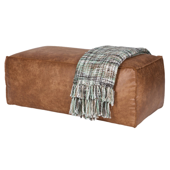 WOOOD Rodeo Poef - Eco-leder - Cognac