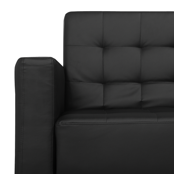 Beliani-ABERDEEN-Hoekslaapbank-Zwart-Linkerzijde-267 cm-Kunstleer