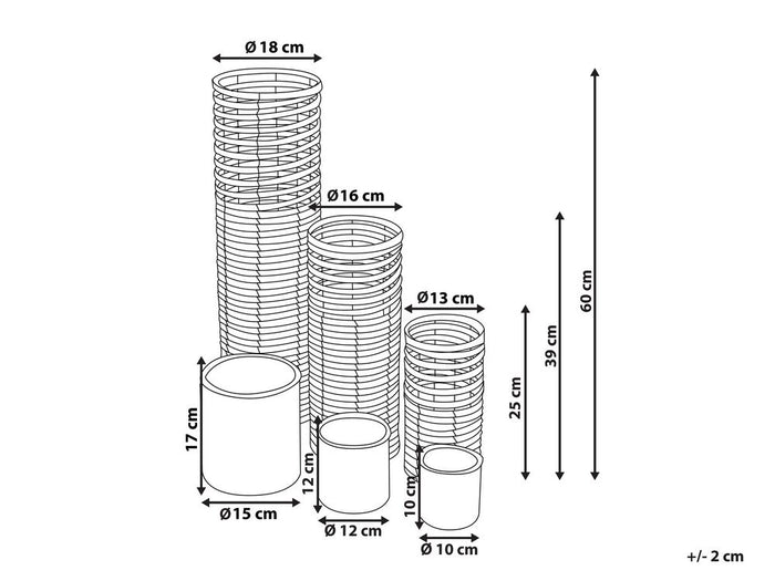 Beliani - ROVARE - Kandelaar - Lichte houtkleur - Populierhout