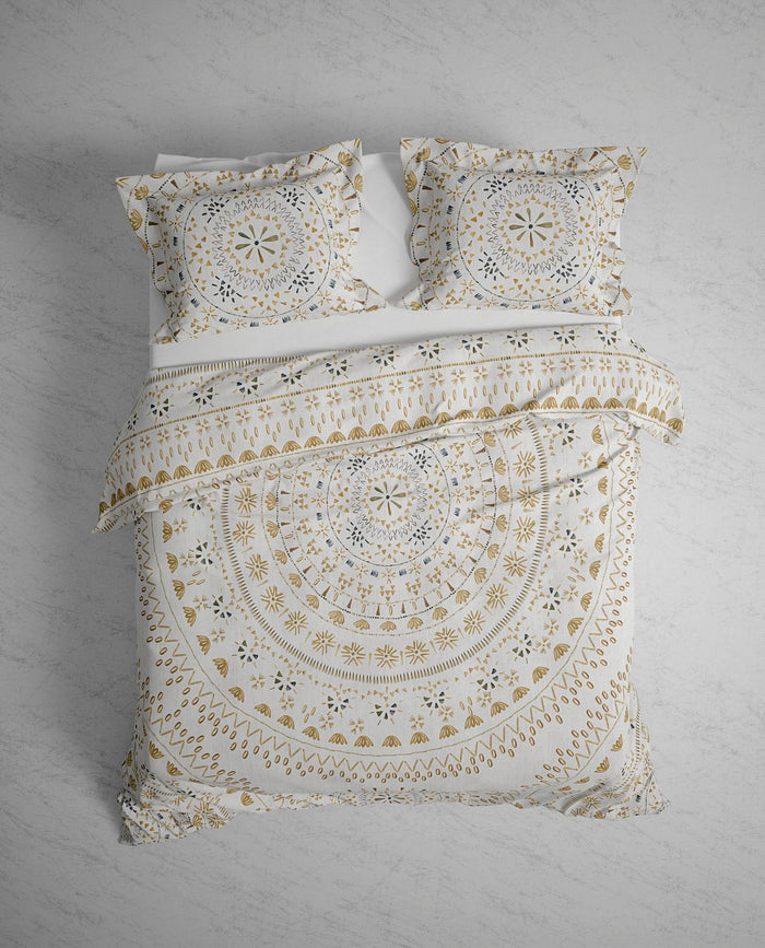 Heckett Lane Dekbedovertrek Katoen Satijn Barbola - bone brown