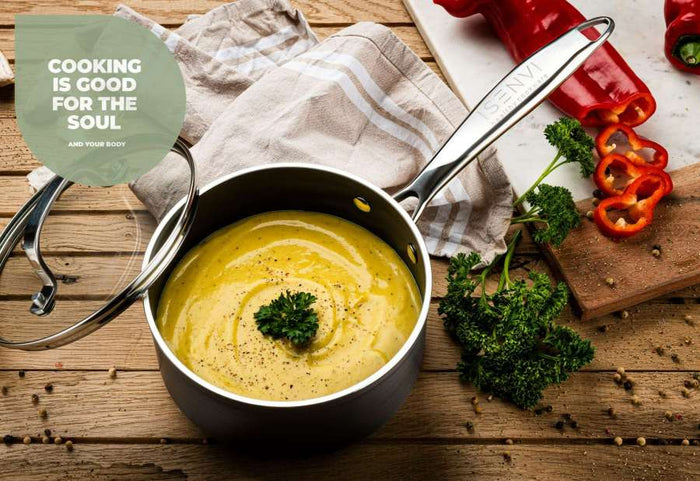 ISENVI Victoria Forged keramische sauspan 16 CM - RVS greep