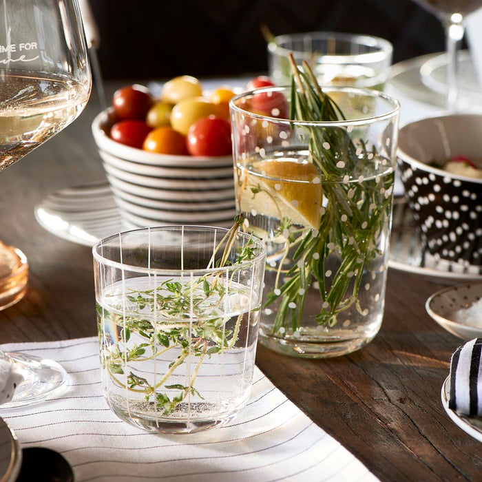 Riviera Maison Dots & Stripes Glass M (Ø) 85x (H) 13