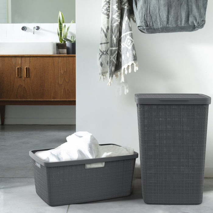 Curver Jute Wasbox 58 L - Donkergrijs