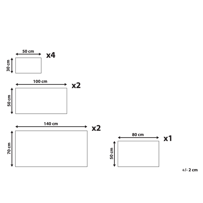 Beliani - ATAI - Handdoek set van 9 - Grijs - Katoen