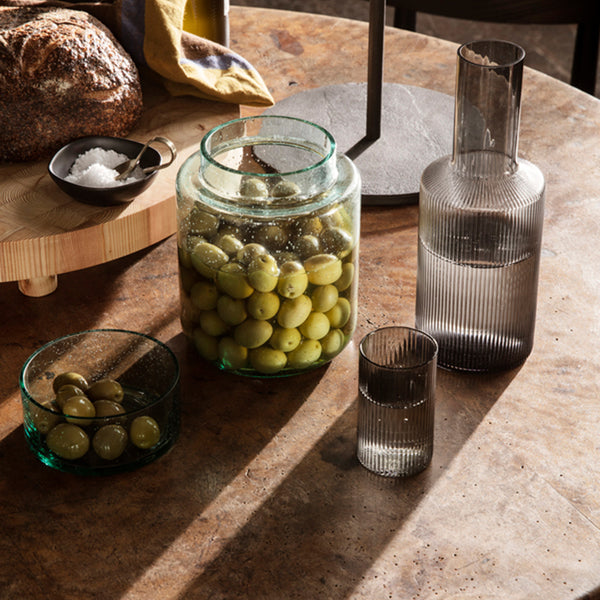 ferm LIVING Ripple Waterglazen 4 st. - 140 ml - Smoked Grey
