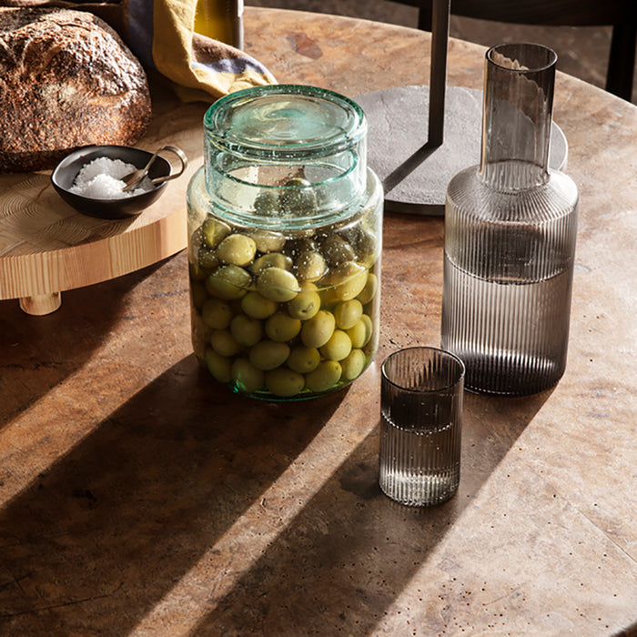 Ferm Living Ripple Waterglazen 4 st. - 140 ml - Smoked Grey