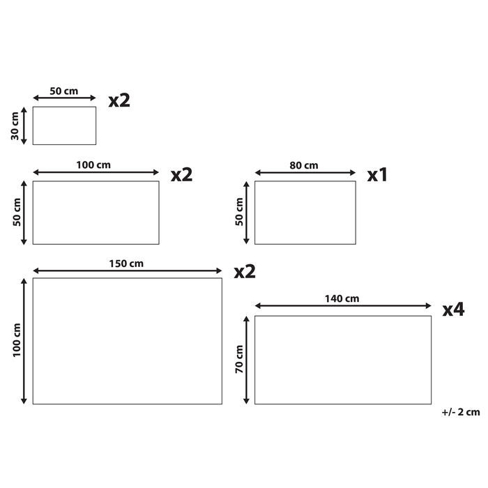 Beliani - ATAI - Handdoek set van 11 - Wit - Katoen