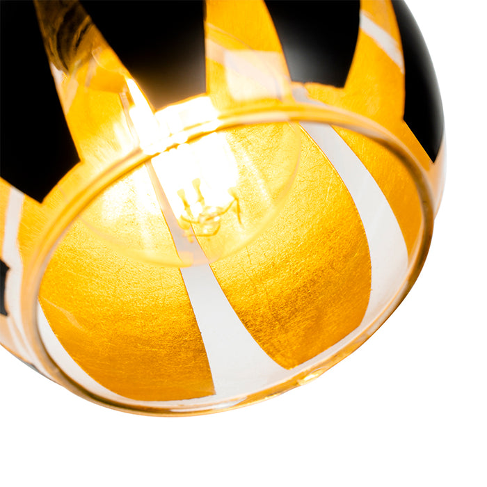 QAZQA Wandlamp melone - Zwart - Modern - L 90mm