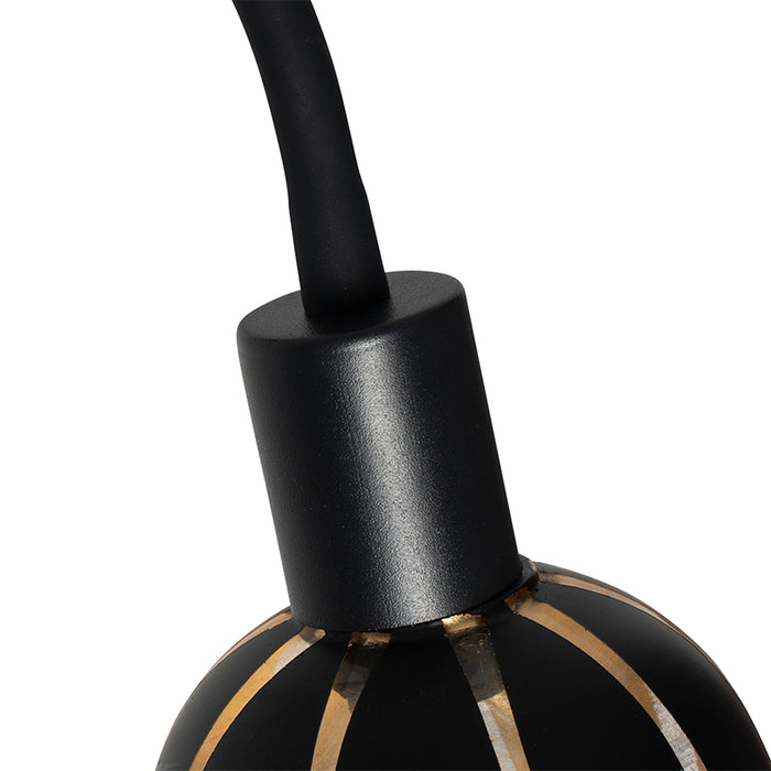 QAZQA Wandlamp melone - Zwart - Modern - L 90mm