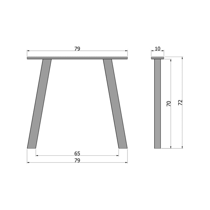 WOOOD Tablo Tafelblad Incl. A-Poot - Onbehandeld - Eiken - 74,4x160x90