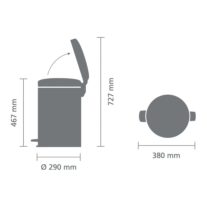 Brabantia NewIcon Pedaalemmer 20 L - Metallic Gold