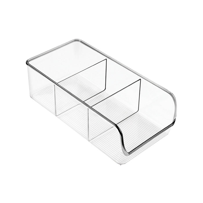 Open Opbergbox met 3 Vakken, 14 x 27.9 x 8.9 cm, Kunststof, Transparan
