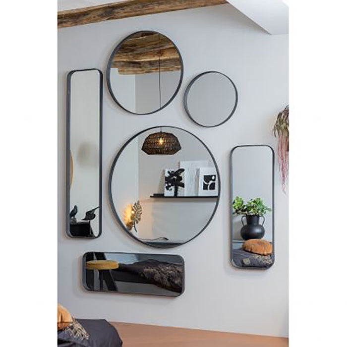 Woood Doutzen Spiegel - Zwart - Ø 50 cm