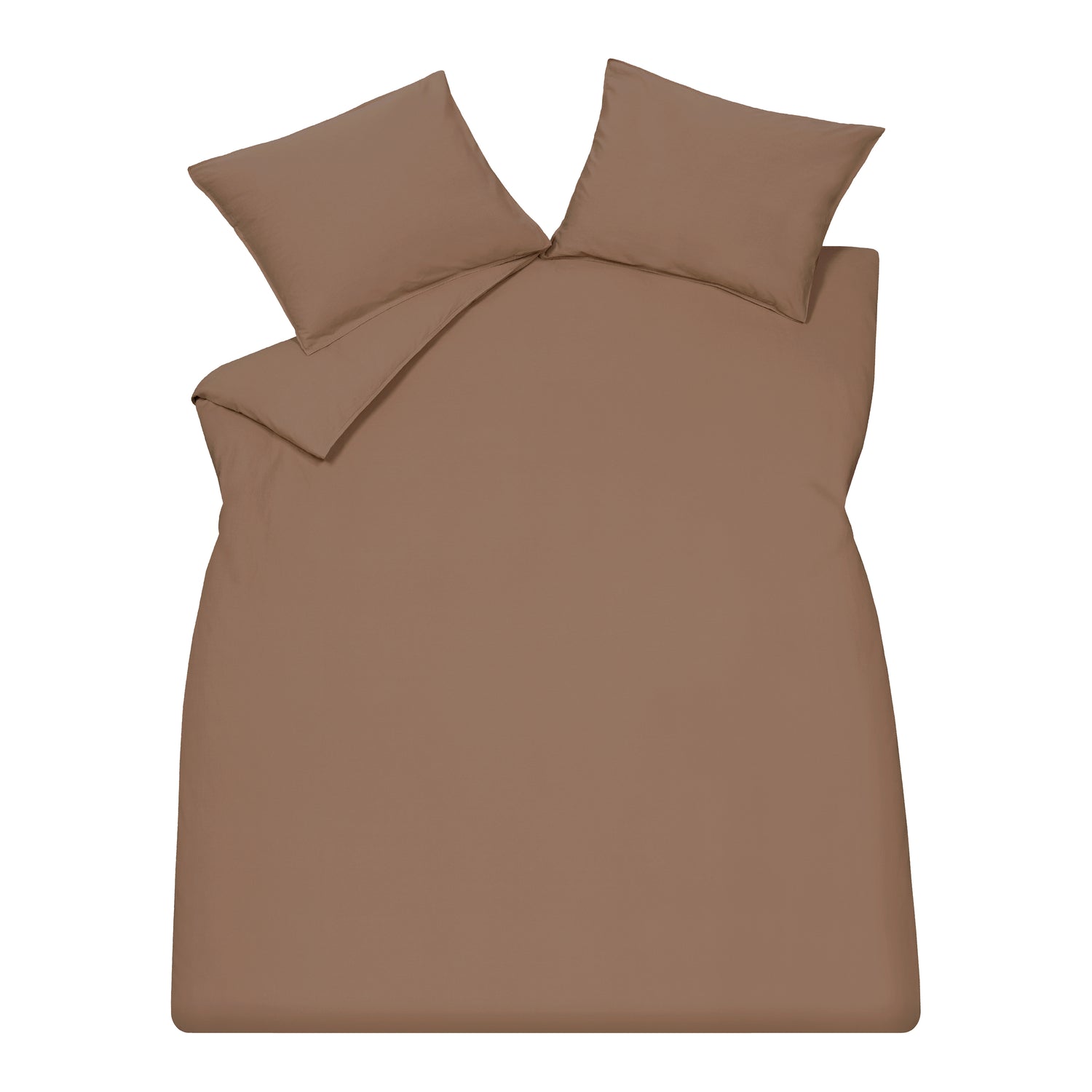 Vandyck Washed Cotton Dekbedovertrek 240 x 200/220 cm - Brownie