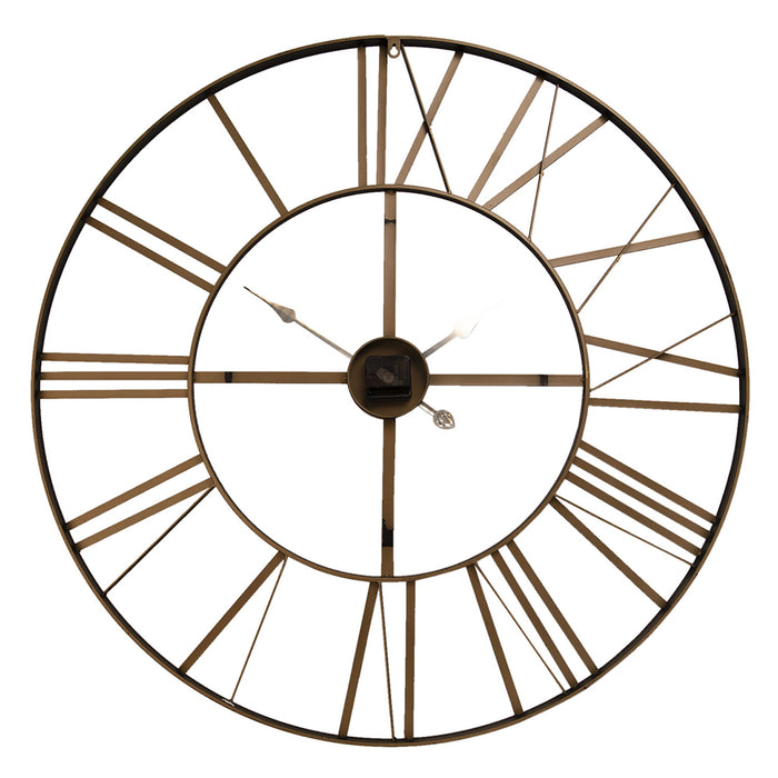 Clayre & Eef Wandklok Ø 90 cm Zwart Metaal