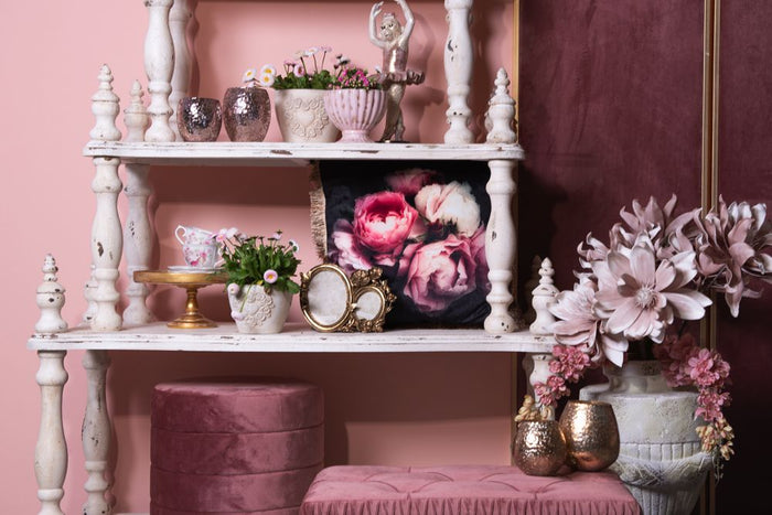 Clayre & Eef Theelichthouder  Ø 14x11 cm Goudkleurig Glas