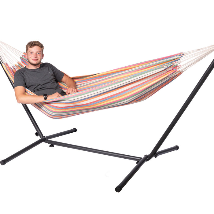 123Hammock Hangmatstandaard Eénpersoons Space Saver Zwart