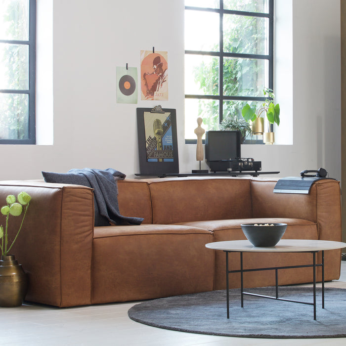 WOOOD Bean 3,5-zitsbank - Eco-leder - Cognac