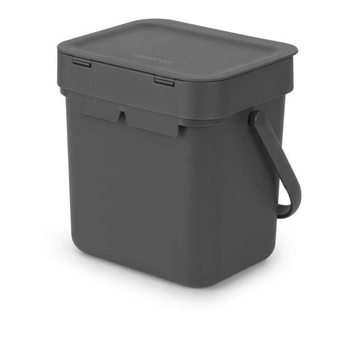 Brabantia Sort & Go Afvalemmer 3 L - Donkergrijs
