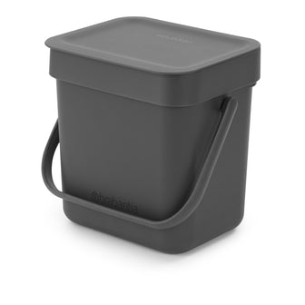 Brabantia Sort & Go Afvalemmer 3 L - Donkergrijs