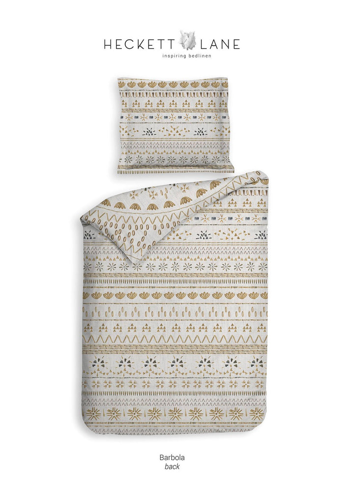 Heckett Lane Dekbedovertrek Katoen Satijn Barbola - bone brown