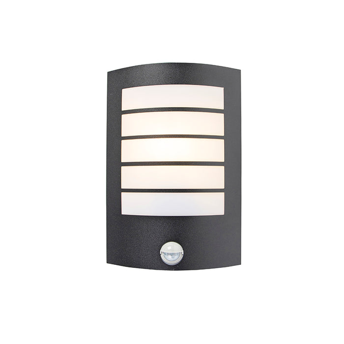QAZQA Buiten wandlamp zwart IP44 met bewegingssensor - Miro
