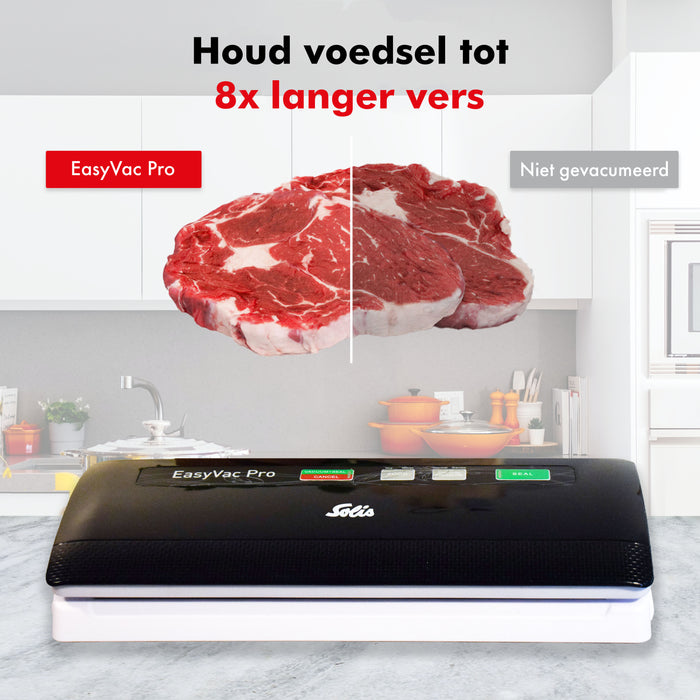 Solis Vac Pro 569 Vacumeermachine + 2 Vacuümrollen - Zwart|Grijs