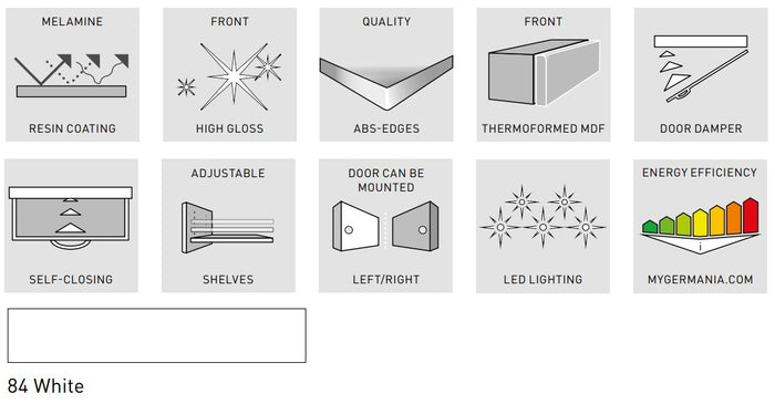 Germania Salinas Badkamerkast Small Hoogglans Wit