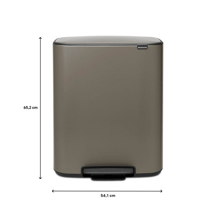 Brabantia Bo Pedaalemmer 60 Liter - Platinum