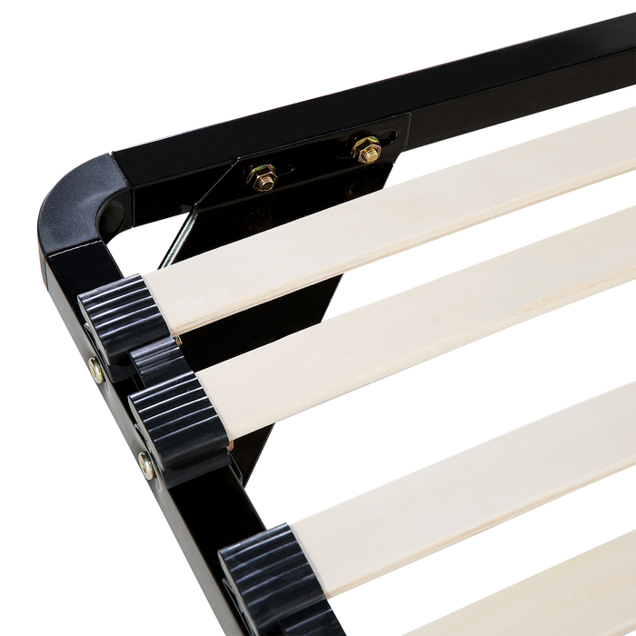 Beliani-BASIC -Vrijstaande lattenbodem-Zwart-160 x 200 cm-Staal