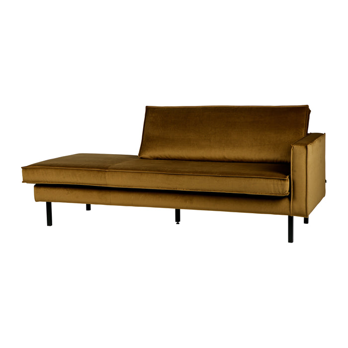WOOOD Rodeo Daybed Rechts - Velvet -  Honinggeel