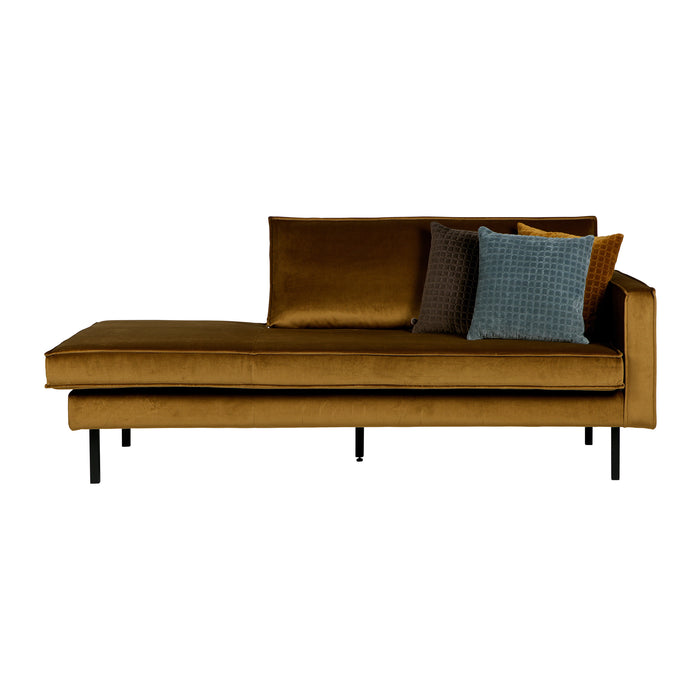 WOOOD Rodeo Daybed Rechts - Velvet -  Honinggeel