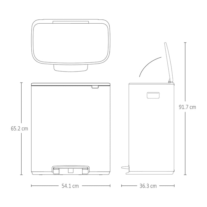 Brabantia Bo Pedaalemmer 2 x 30 L - Wit