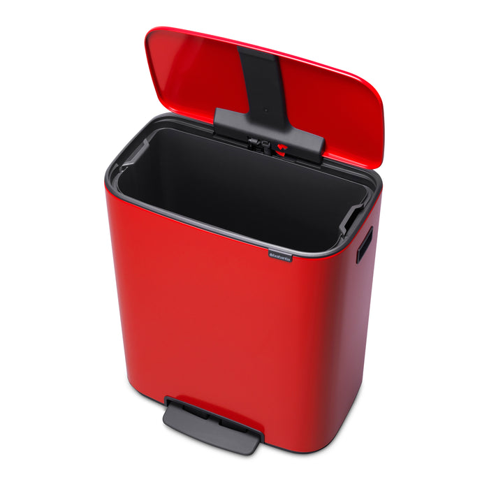 Brabantia Bo Pedaalemmer 60 Liter (2x30 liter) - Passion Red