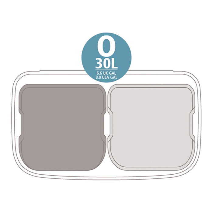 Brabantia Bo Pedaalemmer 60 Liter (2x30 liter) - Passion Red